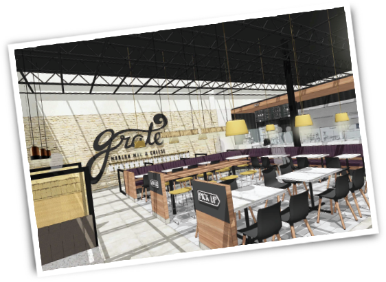 Grate Pizza, Mac & More Restaurant Rendering